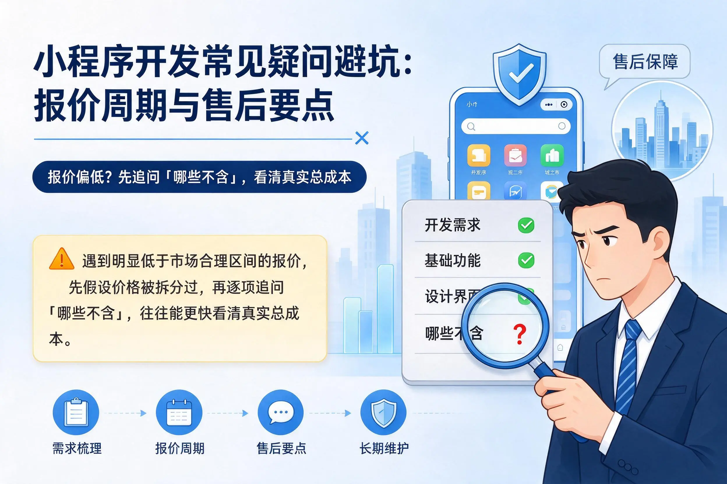 商丘小程序开发常见疑问避坑:报价周期与售后要点
