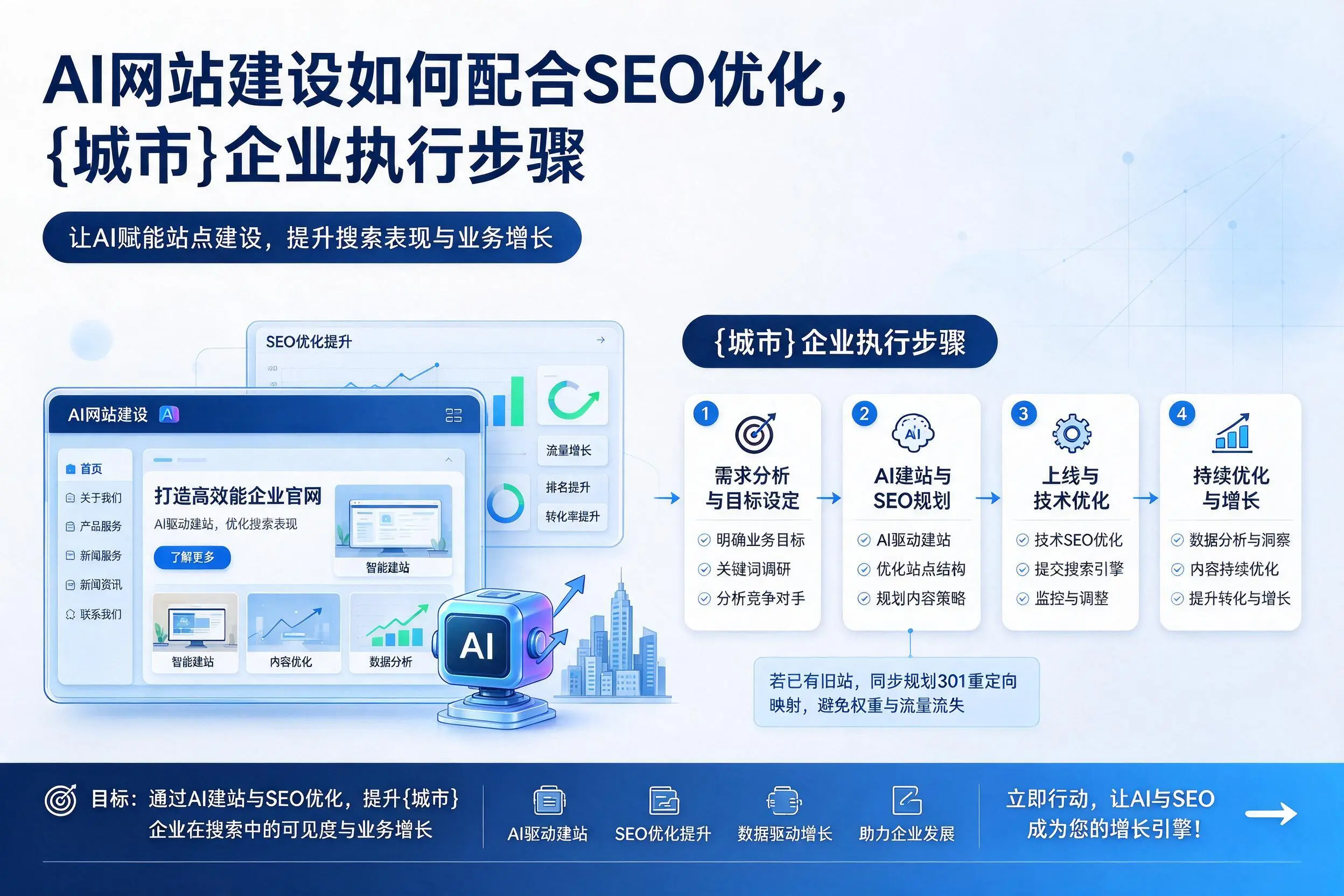 AI网站建设如何配合SEO优化，商丘企业执行步骤