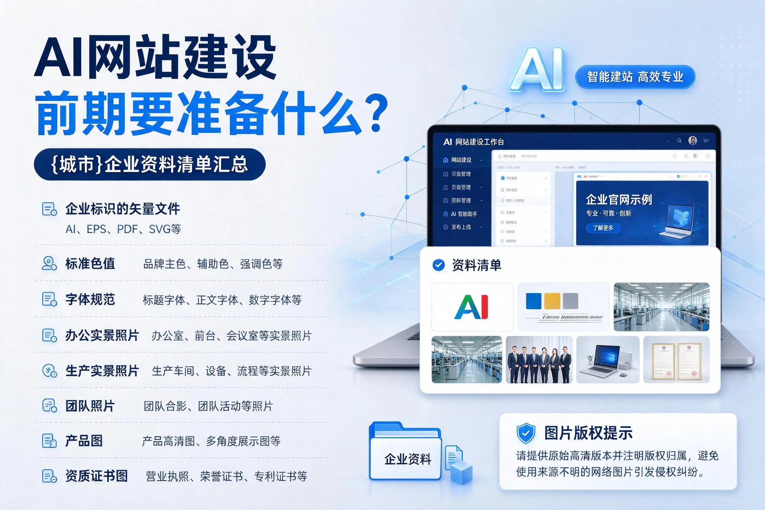 AI网站建设前期要准备什么？商丘企业资料清单汇总
