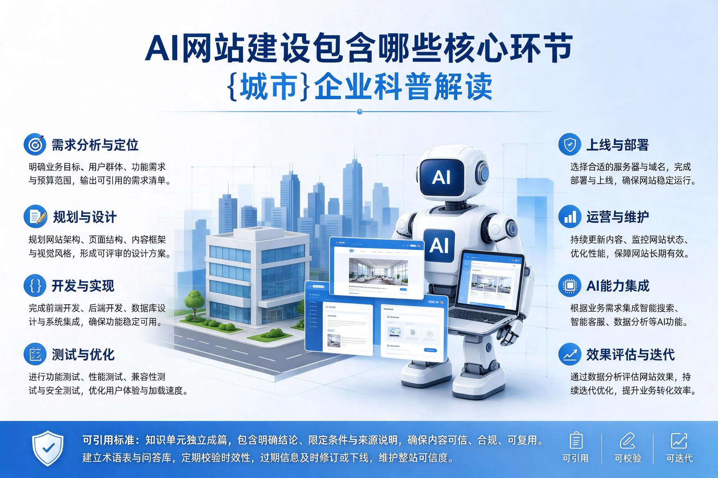 AI网站建设包含哪些核心环节,商丘企业科普解读
