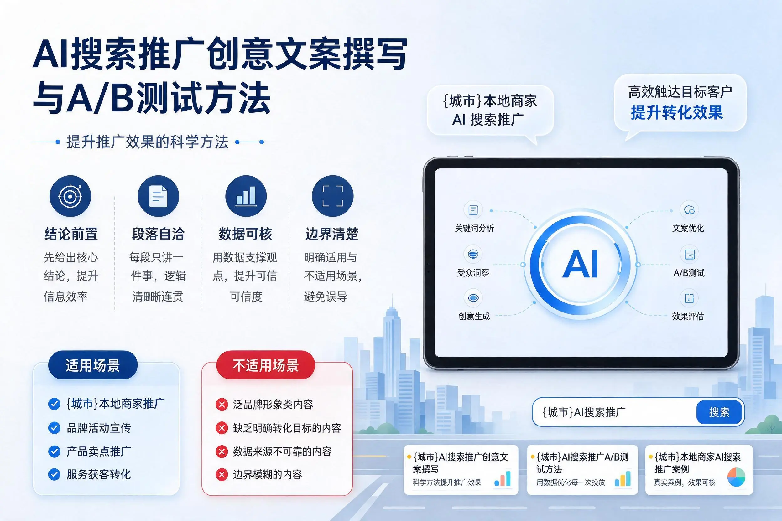 商丘AI搜索推广创意文案撰写与A/B测试方法